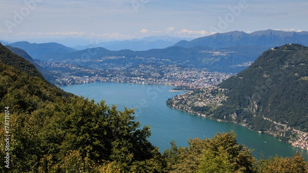 Fototapeta Lugano dalla valle d'Intelvi