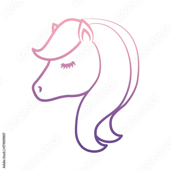 Fototapeta magical unicorn icon over white background vector illustration