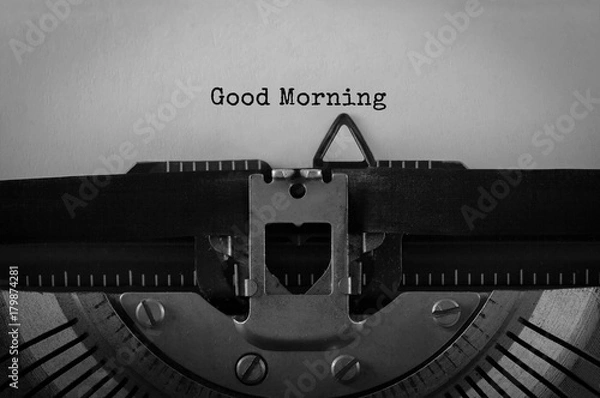 Obraz Text Good Morning typed on retro typewriter