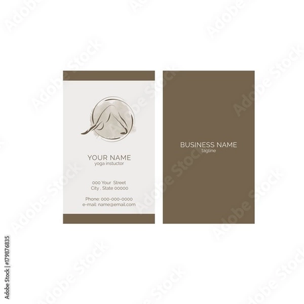 Fototapeta Yoga business card vector template