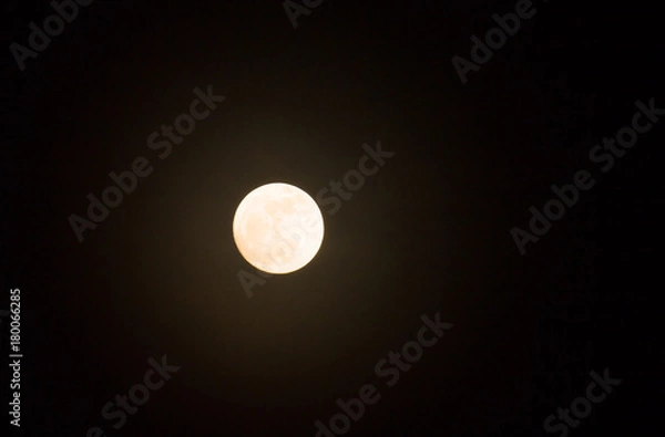 Fototapeta Super full moon in night sky,Blue moon or full moon on festival