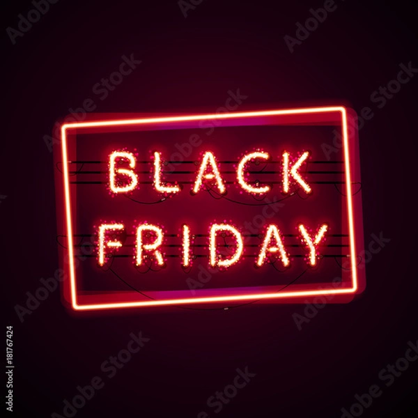 Fototapeta Glowing Black Friday with Glitter