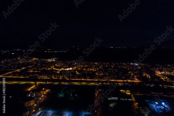 Fototapeta Aerial view of the city at night.