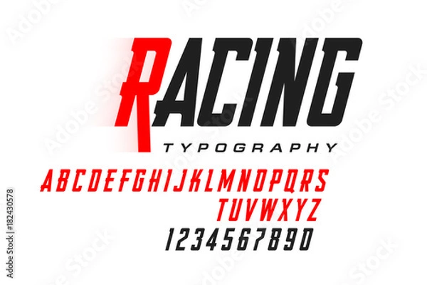 Fototapeta Sport style modern font, condensed typeface