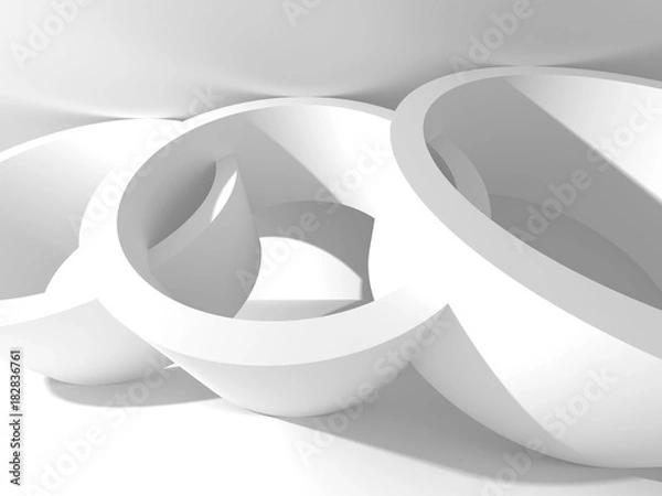 Fototapeta Futuristic White Architecture Design Background