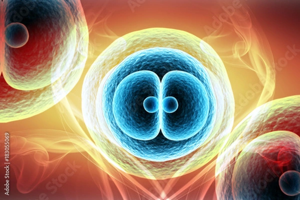 Fototapeta 3d rendered Zygote Cell Division isolated on color background