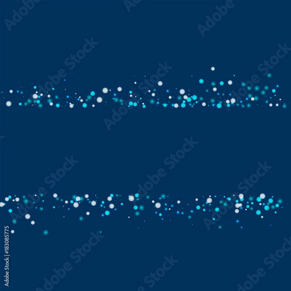 Fototapeta Amazing falling snow. Scatter lines with amazing falling snow on deep blue background. Rare Vector illustration.