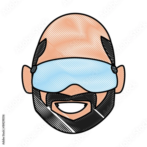 Fototapeta Man with winter googles face icon vector illustration graphic design