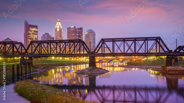 Fototapeta View of downtown Columbus Ohio Skyline