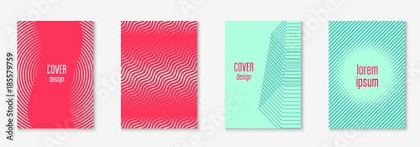 Fototapeta Minimal trendy covers. Vector halftone gradients. Geometric future template for flyer, poster, brochure and invitation. Minimalistic colorful cover. Set of EPS 10 illustration.