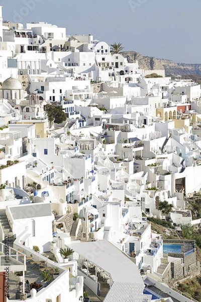 Fototapeta View of the town of Fira in Santorini island, Greece