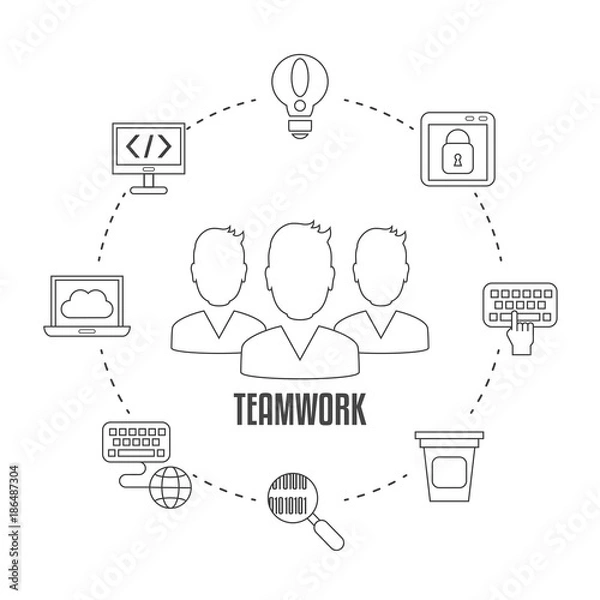 Fototapeta Teamwork concept with people