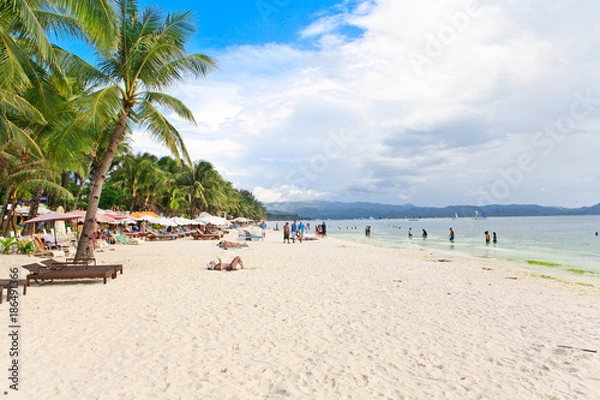 Fototapeta beautiful white beach, Beach, Boracay island, Philippines, Southeast Asia 29 mar 2012