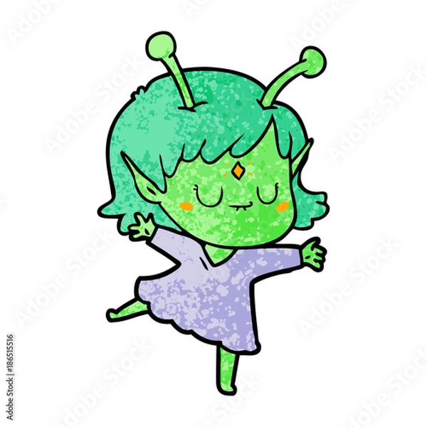 Obraz cartoon alien girl