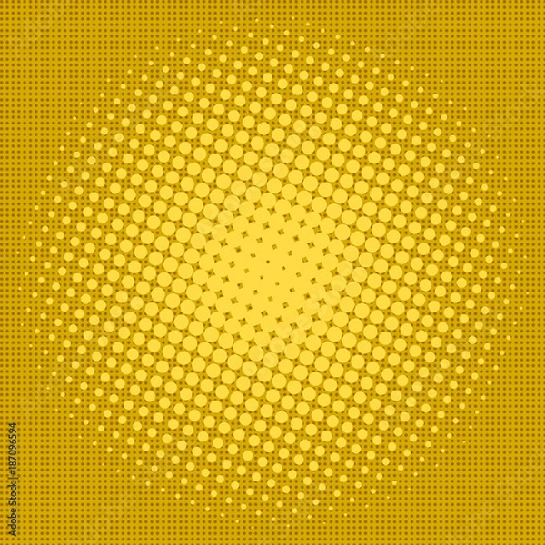 Fototapeta Yellow halftone background vector illustration