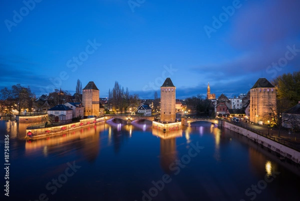 Fototapeta Ponts Couverts from the Barrage Vauban in Strasbourg France