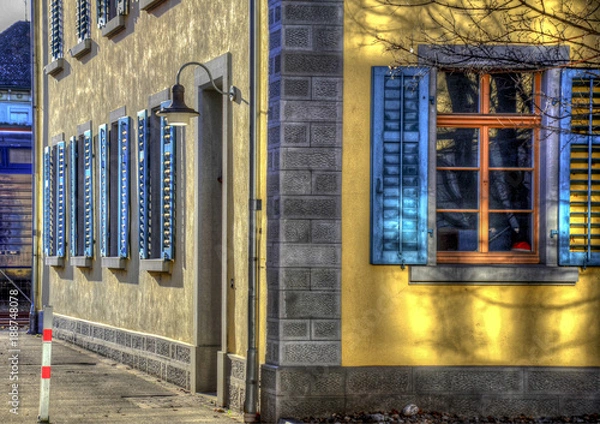 Fototapeta Facade and windows.  