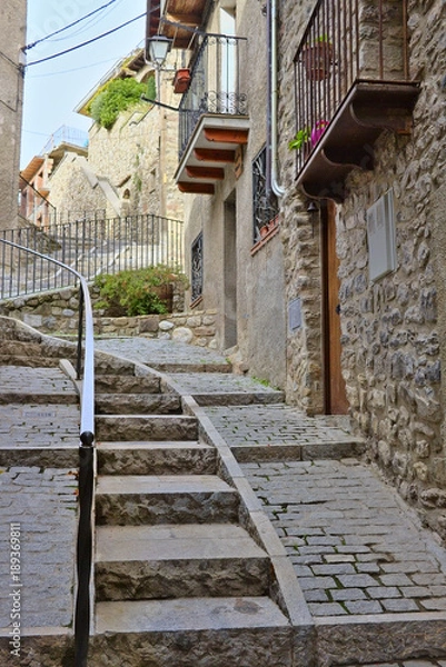 Fototapeta Historical center of Bagà. North of Catalonia.