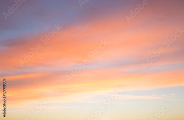 Fototapeta Beautiful Sunrise of Pink and Blue Shades in the Clouds