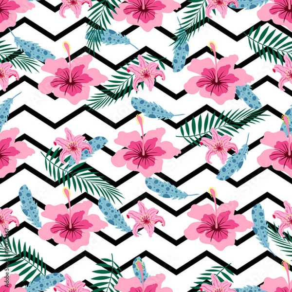 Obraz pattern with pink flowers