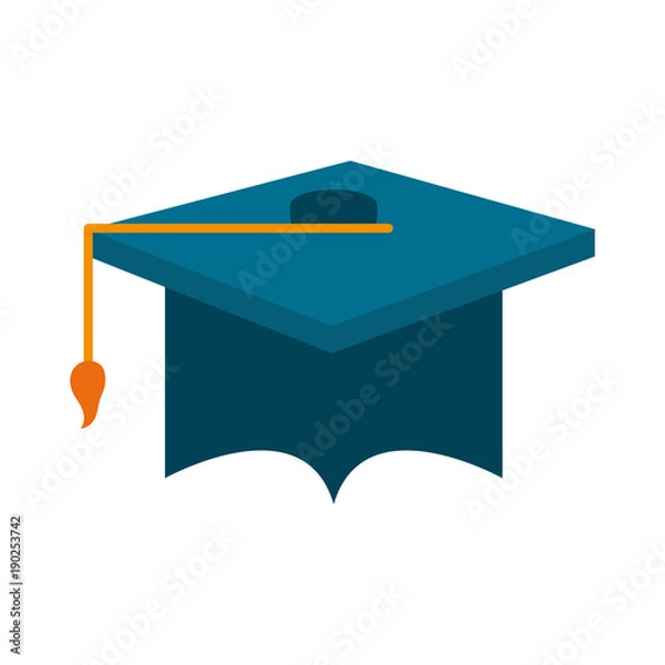 Fototapeta Graduation hat cap icon vector illustration graphic design