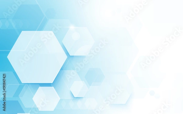 Fototapeta Abstract hexagons technology concept background. Space for your text