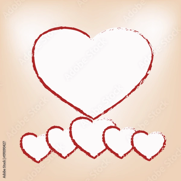 Fototapeta illustration of white hearts