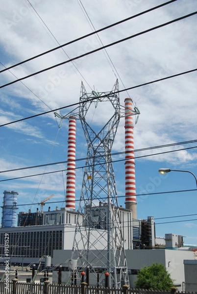 Fototapeta Centrale elettrica termica - Carbone