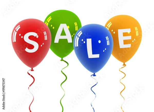 Fototapeta sale balloon concept  3d illustration