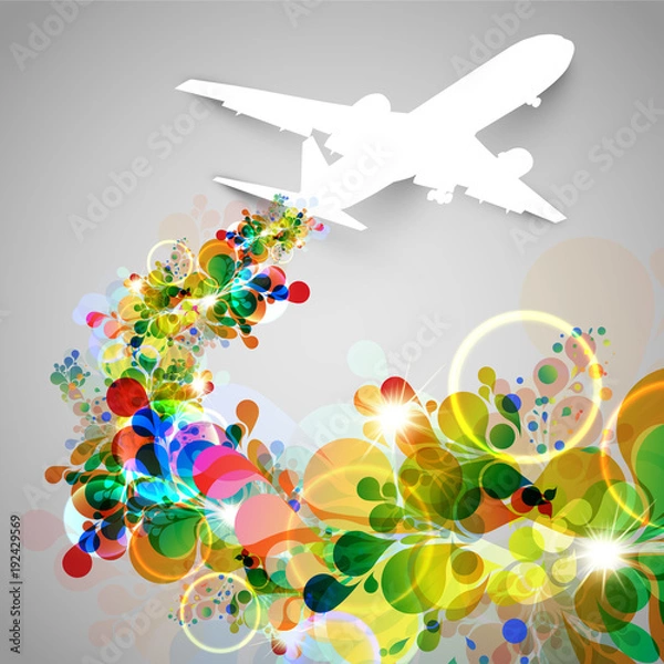 Fototapeta Colorful plane/flying vector illustration.