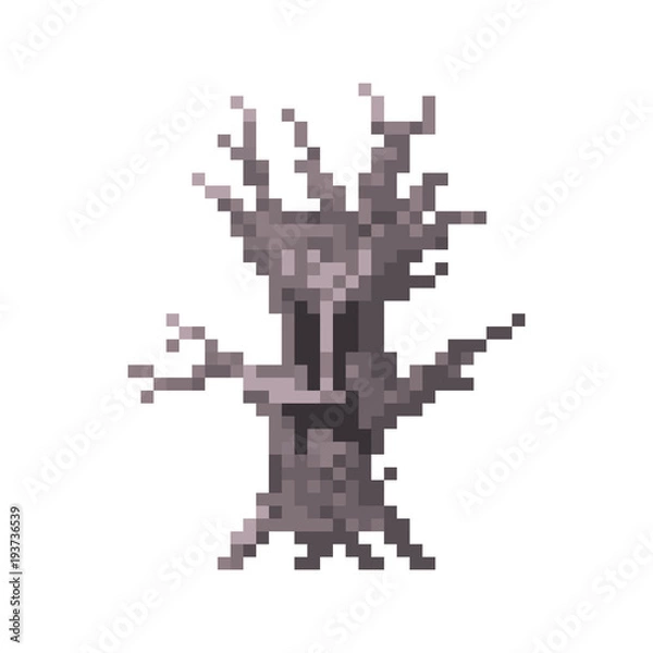 Fototapeta Pixel evil tree for games and websites