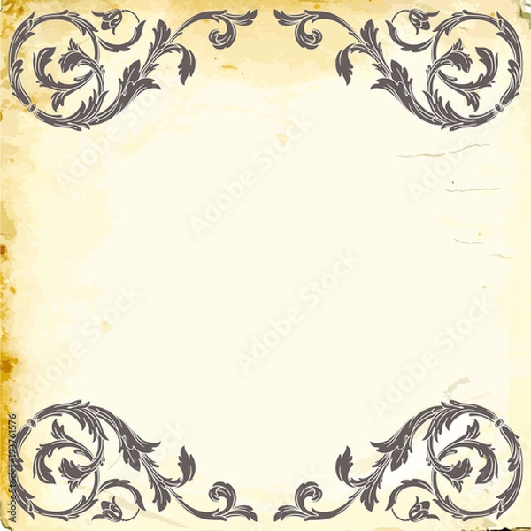 Fototapeta Vector baroque of vintage elements for design. 