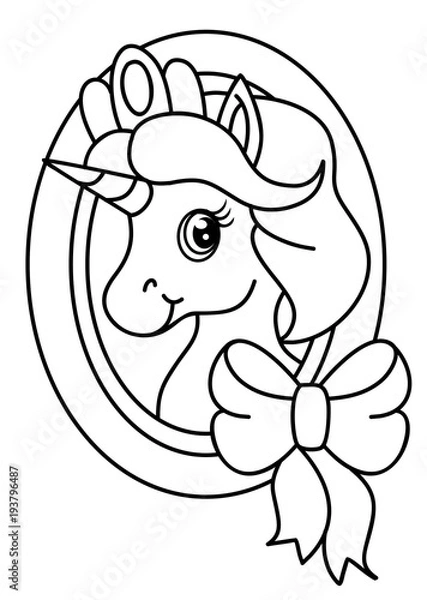 Fototapeta Pony coloring book, vector