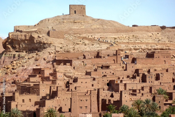 Fototapeta Ait Benhaddou,fortified city, kasbah or ksar, along the former caravan route between Sahara and Marrakesh in present day Morocco.