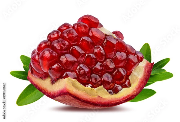 Fototapeta Fresh pomegranate isolated on white background with clipping path