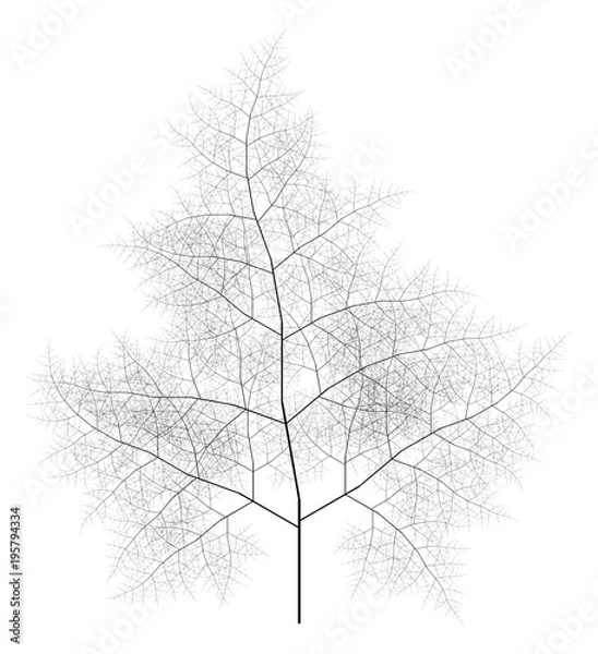 Obraz Flat Vector Computer Generated Self-Similar L-system Branching Tree Fractal  - Generative Art  
