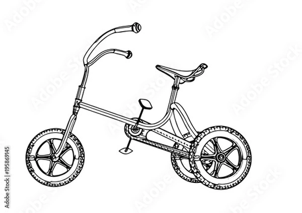 Fototapeta sketch of child bicycle vector