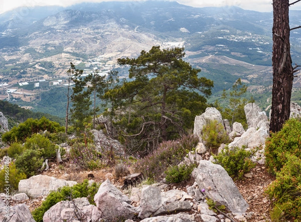 Fototapeta Beautiful landscape - The Lycian Way in Olympos Beydagları National Park with a view of mountains the Western Taurus, Antalya Province, Turkey