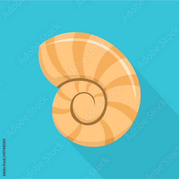 Fototapeta Reef shell icon. Flat illustration of reef shell vector icon for web