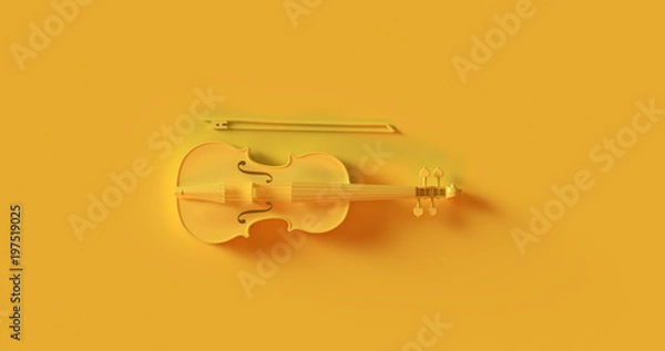 Fototapeta Yellow Violin 3d illustration	