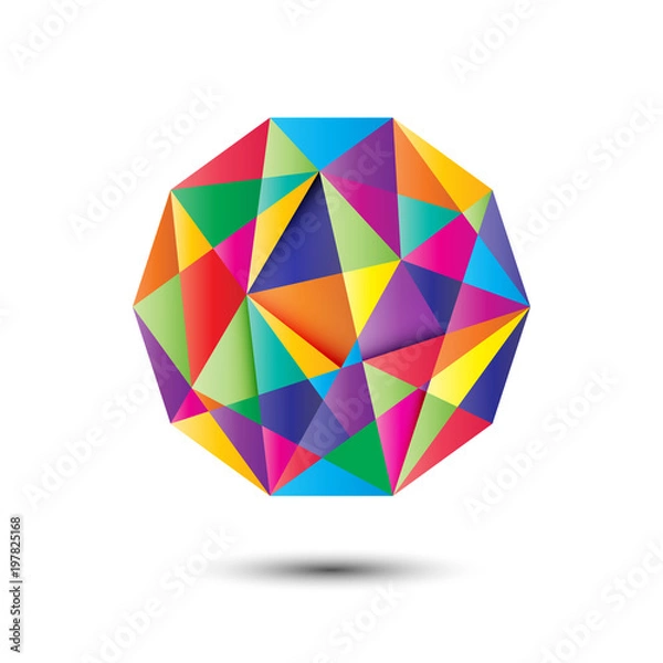 Fototapeta colorful polygon ball