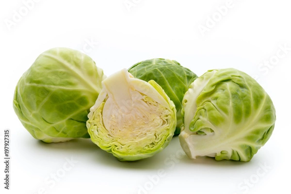 Fototapeta Brusseles sprouts isolated on the white background.