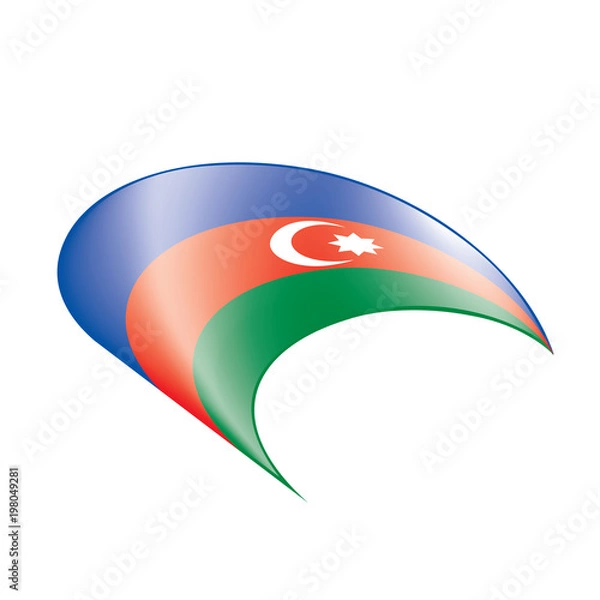 Fototapeta Azerbaijan flag, vector illustration