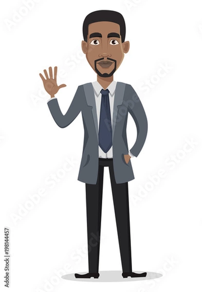 Obraz African American business man cartoon character