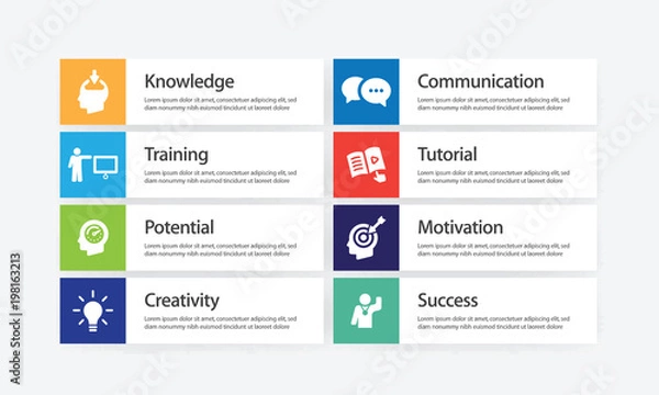 Obraz Learning Infographic Icon Set