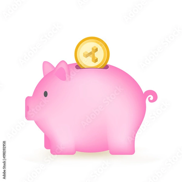 Fototapeta ZenCash Cryptocurrency Coin Piggy Bank Savings