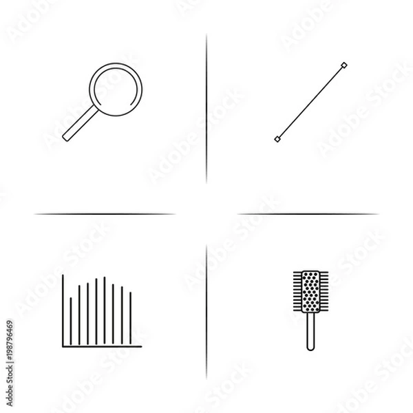 Fototapeta Creative Process And Design simple linear icons set. Outlined vector icons