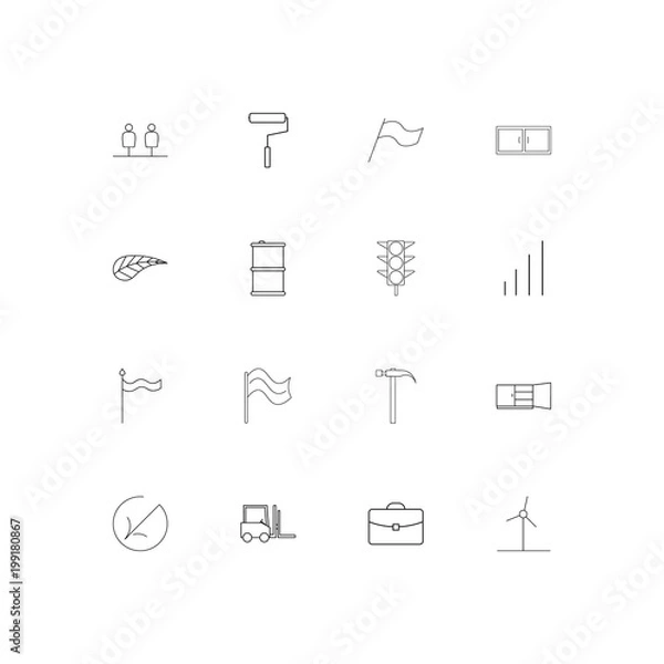 Fototapeta Industry simple linear icons set. Outlined vector icons