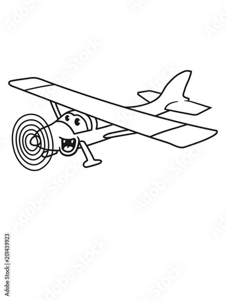 Obraz comic cartoon clipart gesicht lebendig propeller kleinflugzeug flugzeug fliegen pilot maschine jumbo jet urlaub ferien reise