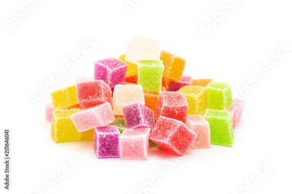 Fototapeta Assortment of colorful fruit jelly candy